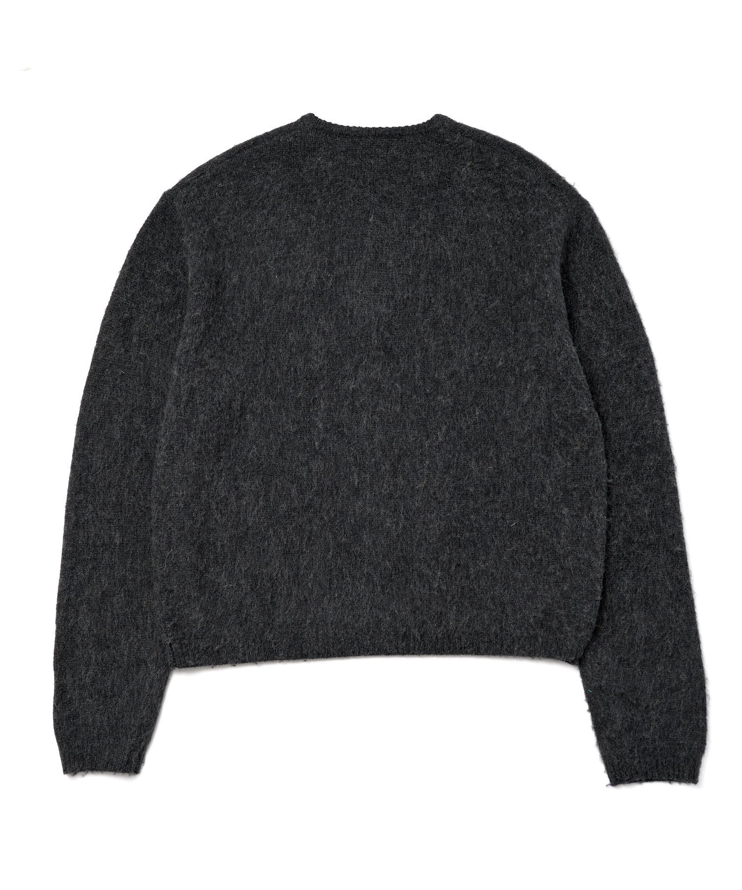 ヘンリーネックメランジウールニット[Black]