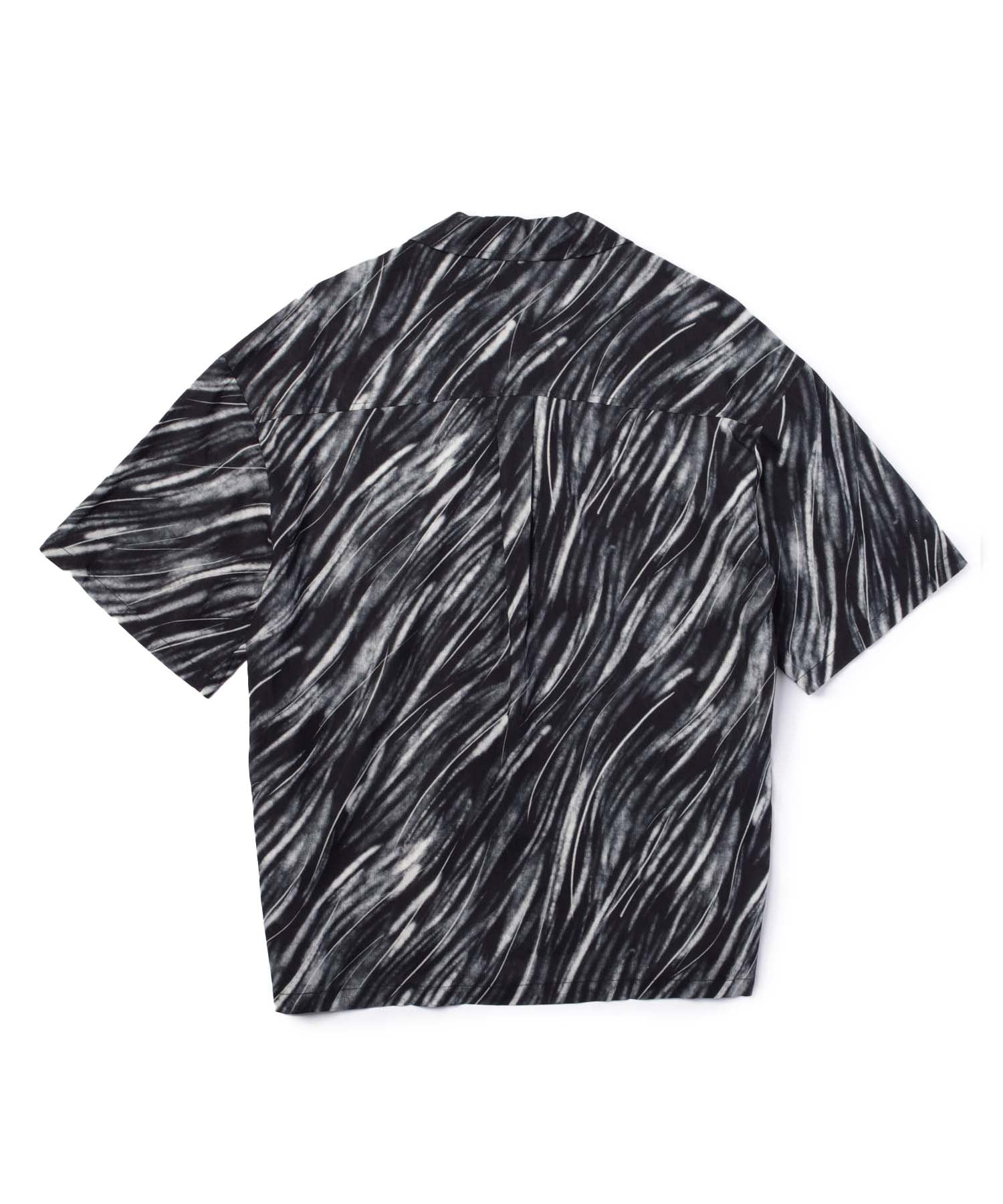パターンオープンカラーシャツ[Black]