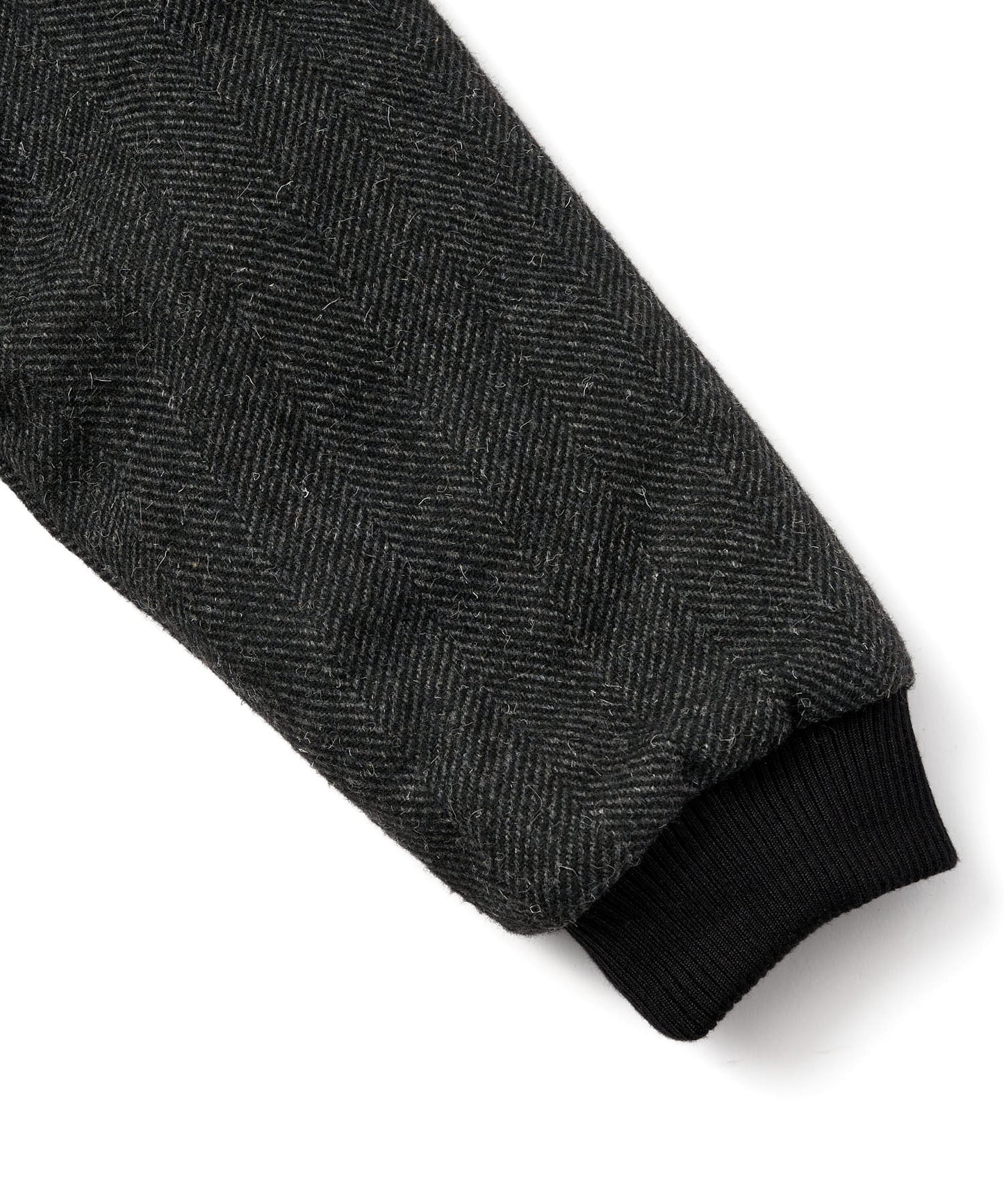 レザーヨーク中綿ツイードジャケット[Black]