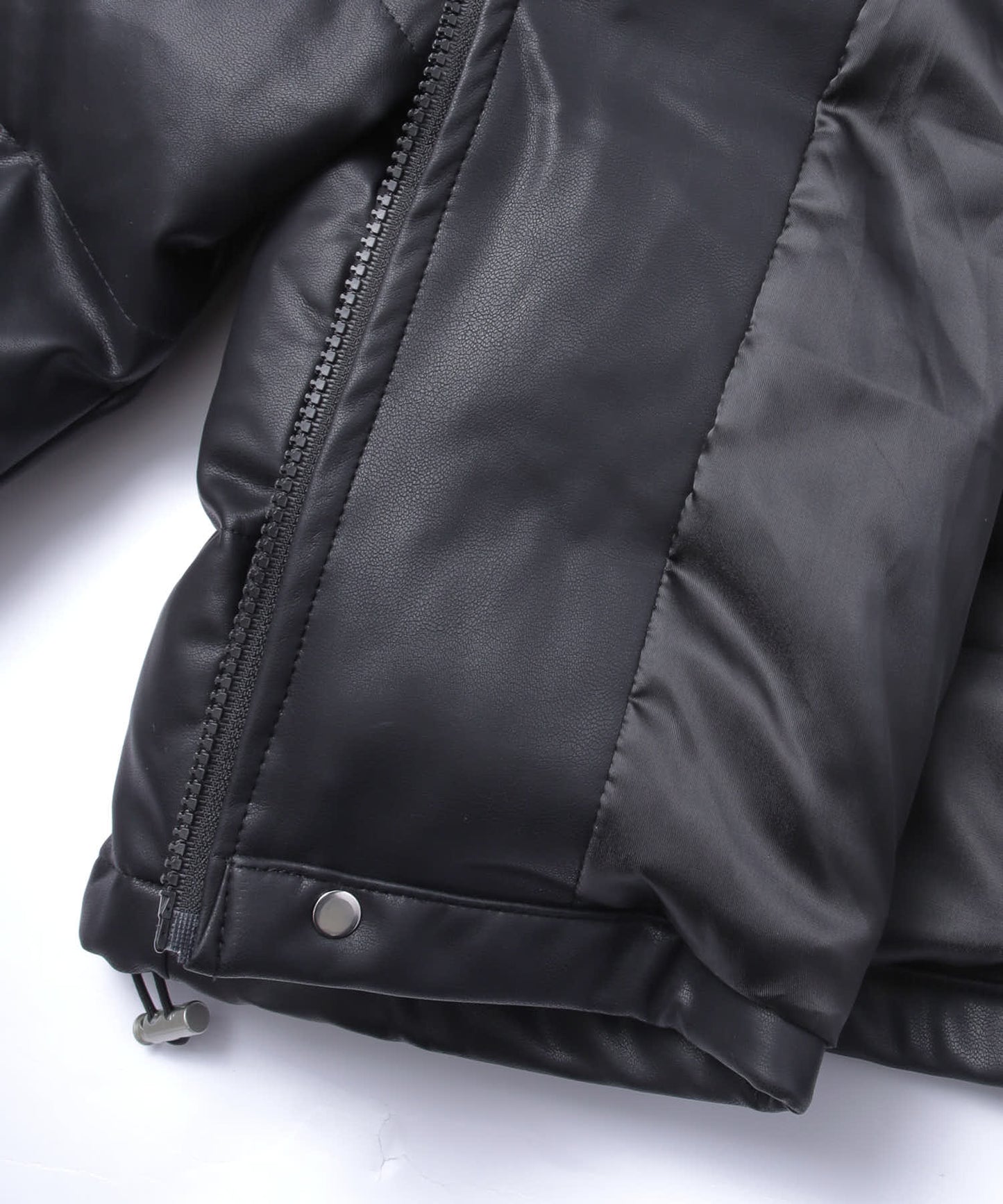 フェイクレザーパデットジャケット[Black]