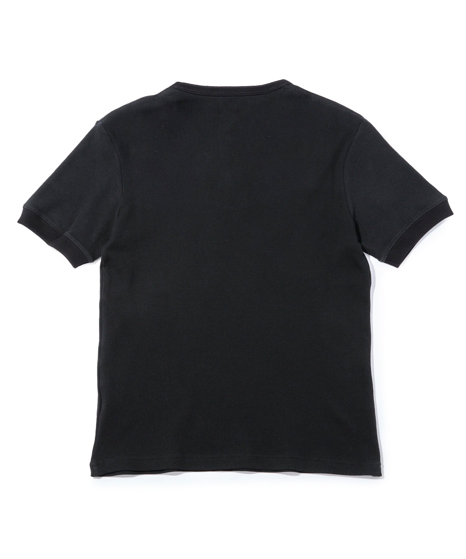 ヘンリーネックワッフルTシャツ[Black] – Noen