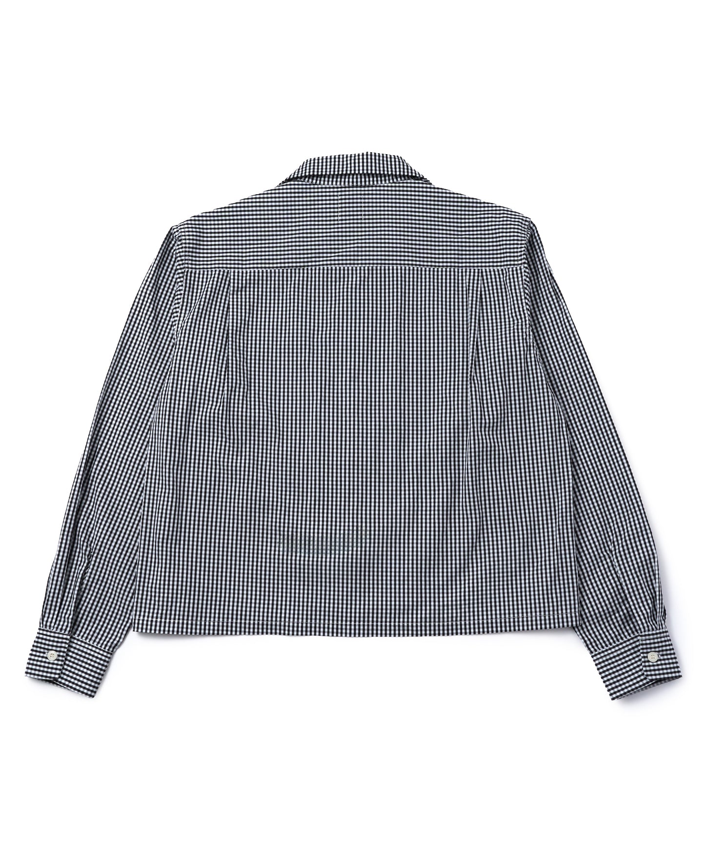 オープンカラーギンガムチェックシャツ[Black]