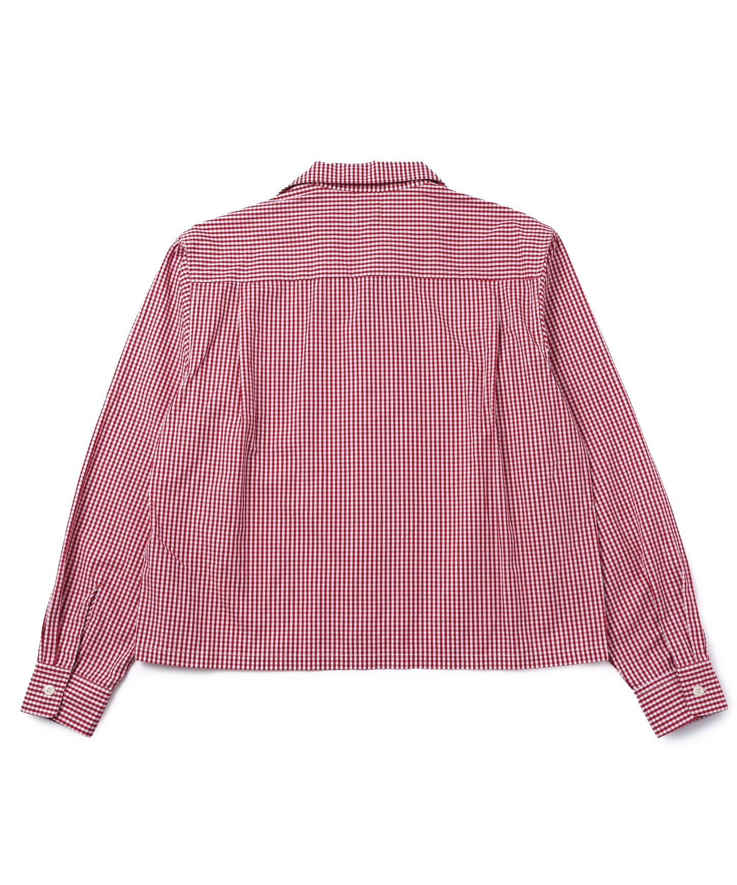 オープンカラーギンガムチェックシャツ[Red]