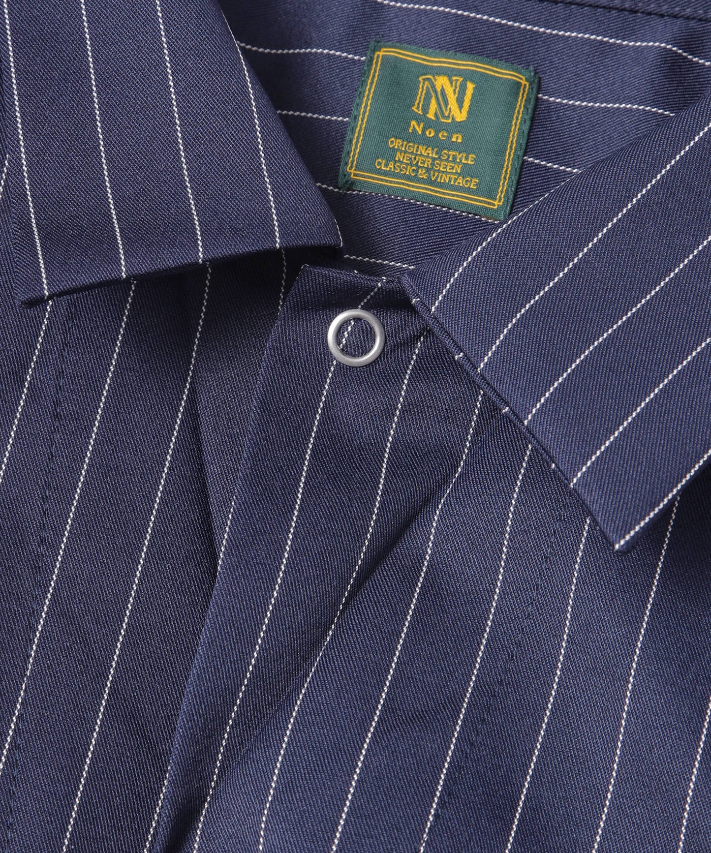 オープンカラーワークシャツ[Navy Stripe]