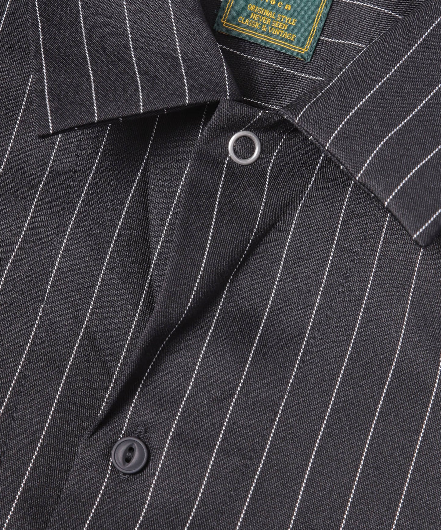 オープンカラーワークシャツ[Black Stripe]