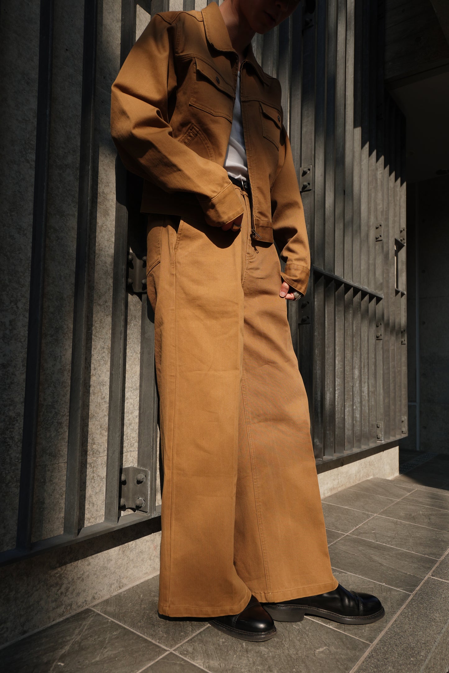 ワイドストレートダックパンツ[Beige]