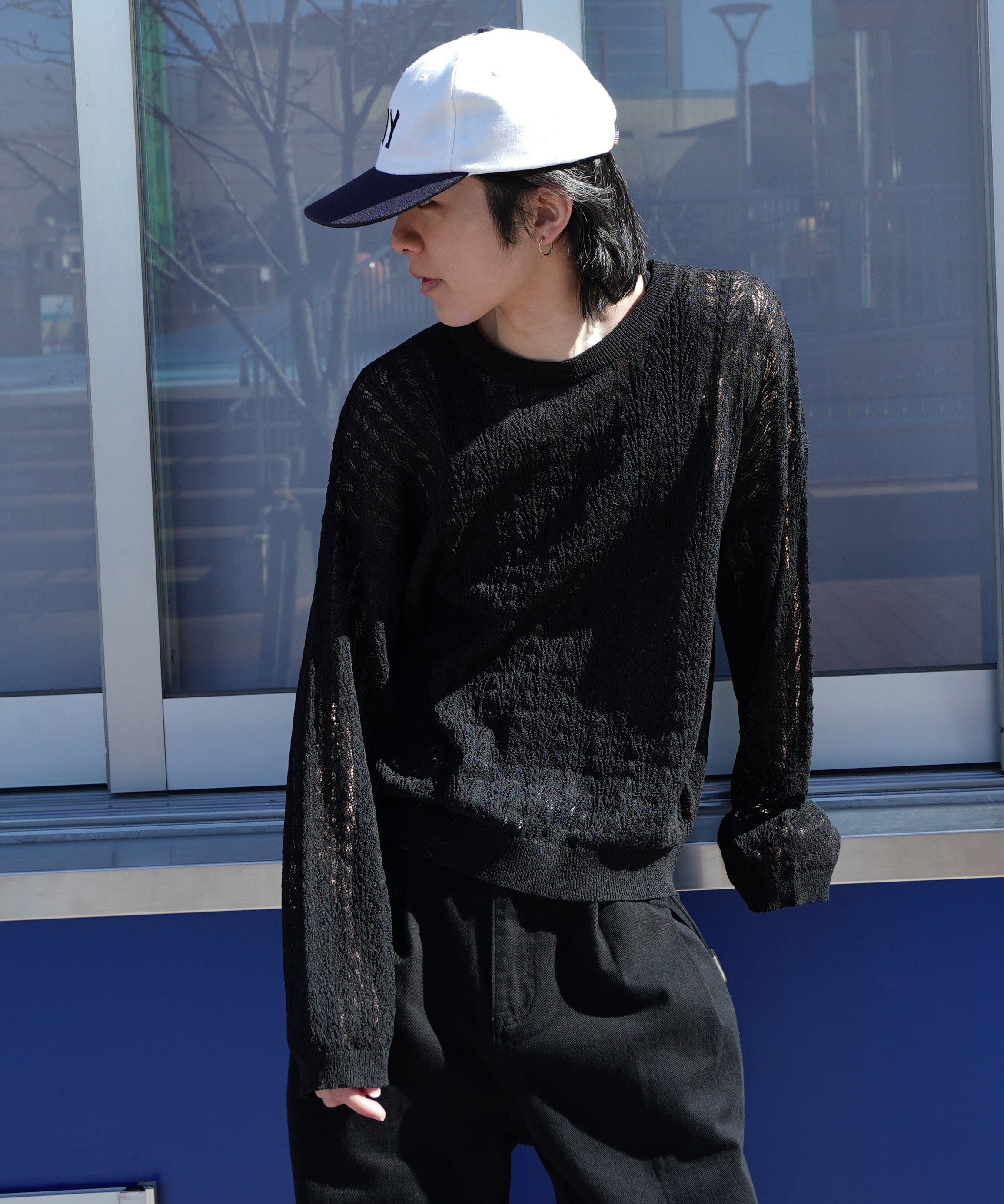 ロープメッシュサマーニット[Black] – Noen