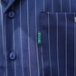 ストライプオープンカラーワークシャツ[Navy]
