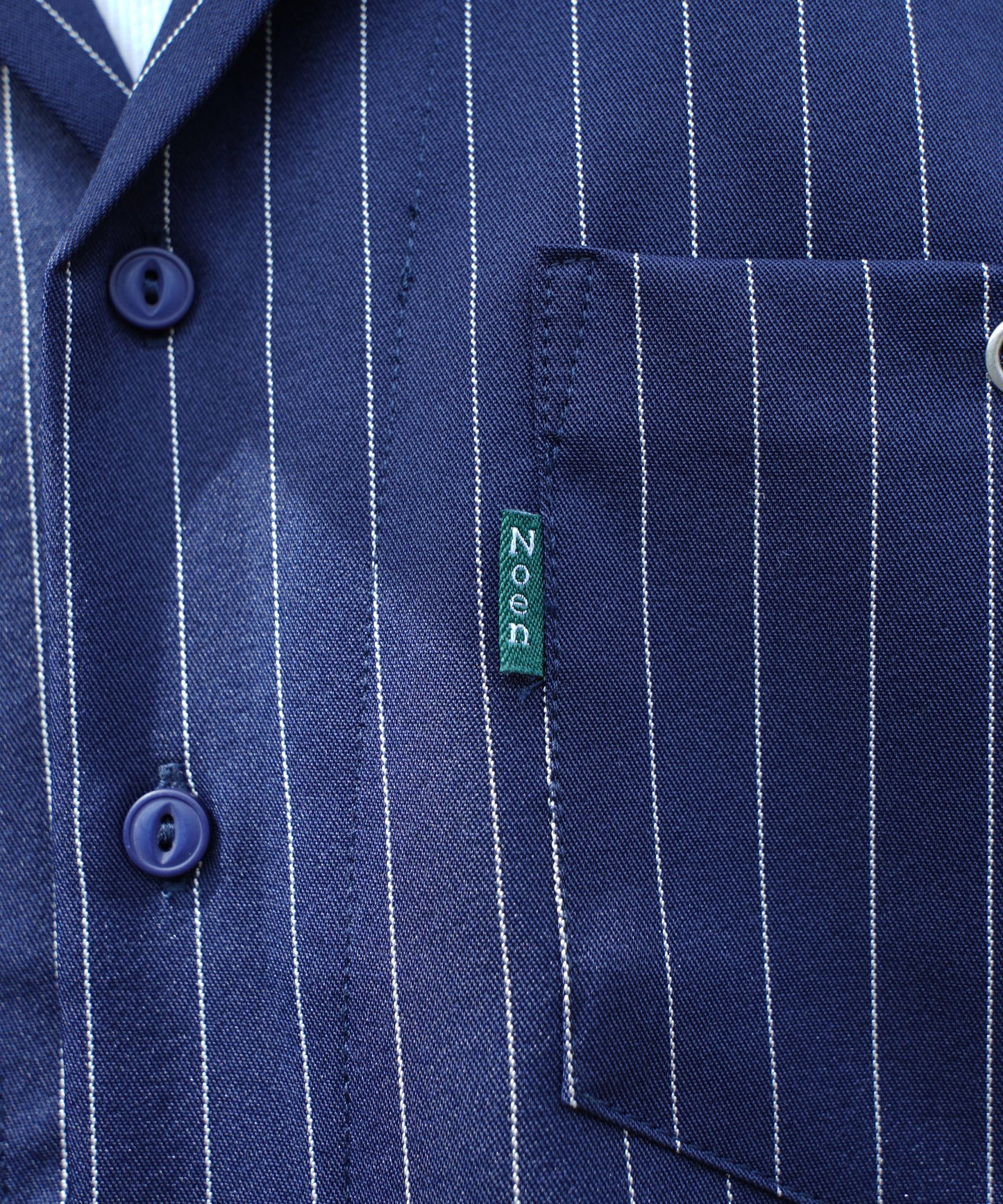 ストライプオープンカラーワークシャツ[Navy]