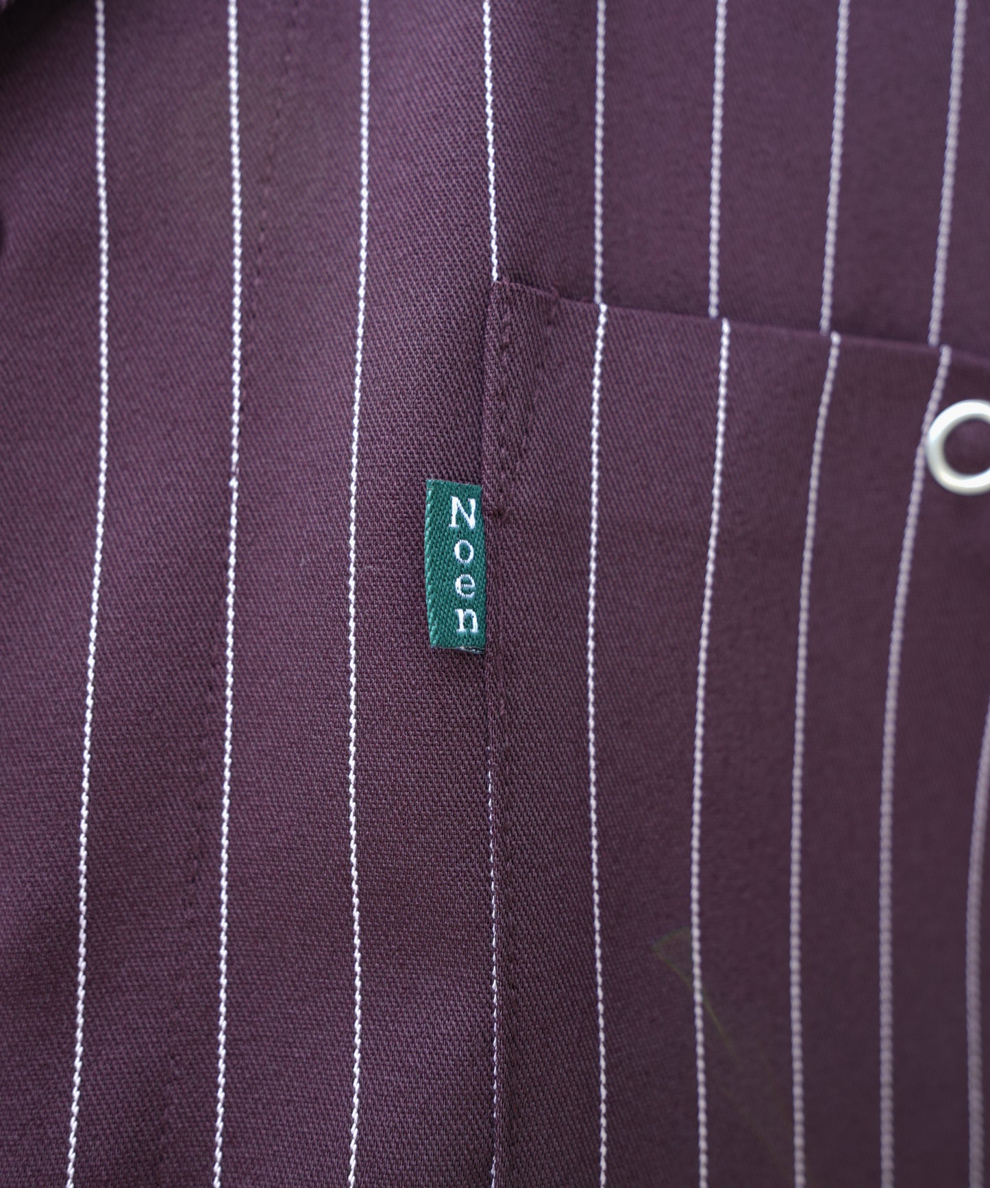 ストライプオープンカラーワークシャツ[Brown]