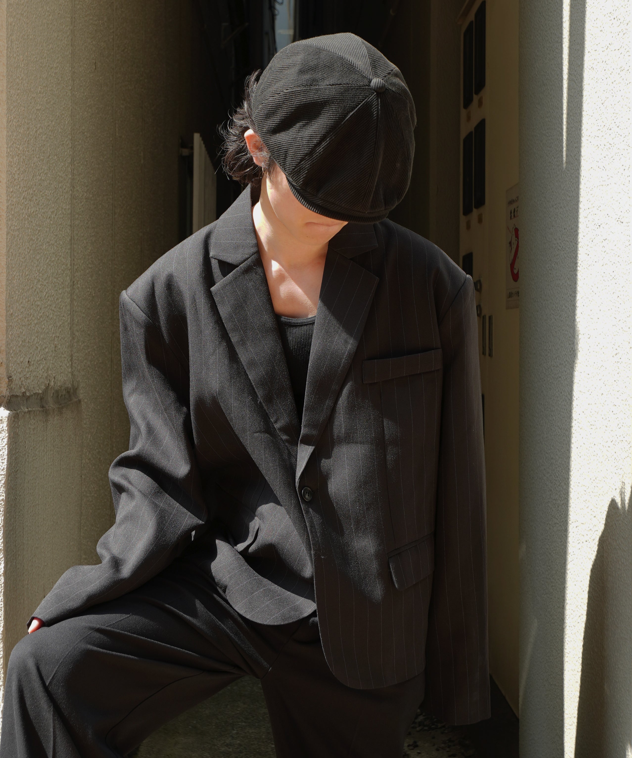ショートリブストライプジャケット[Black] – Noen