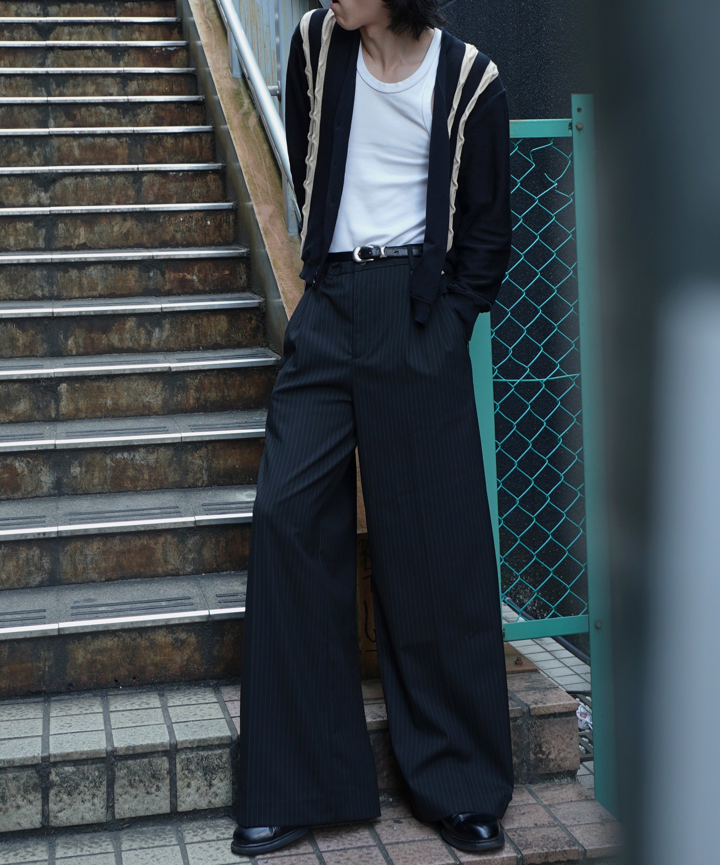 ウエスタンストライプバギースラックス[Black] – Noen