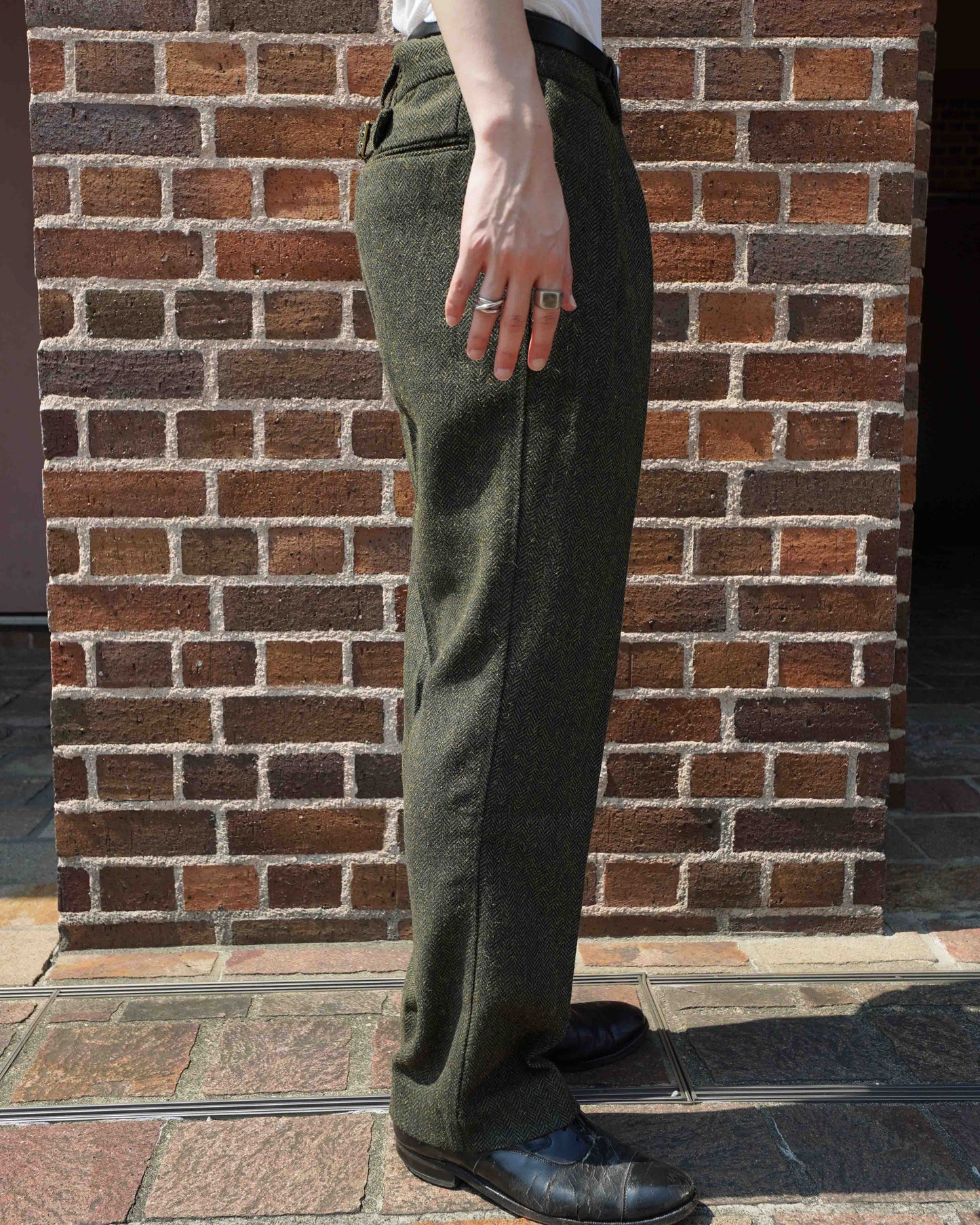 シンチバックツイードスラックス[Olive]