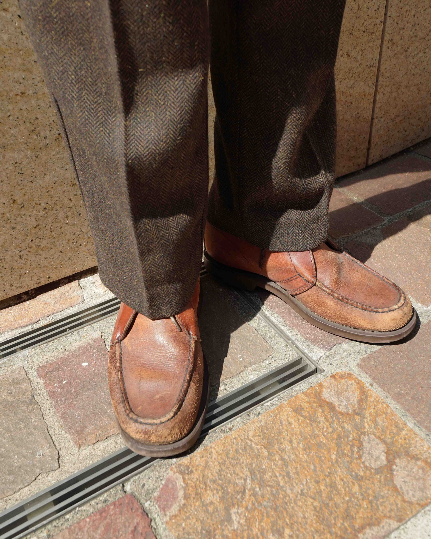 シンチバックツイードスラックス[Brown]