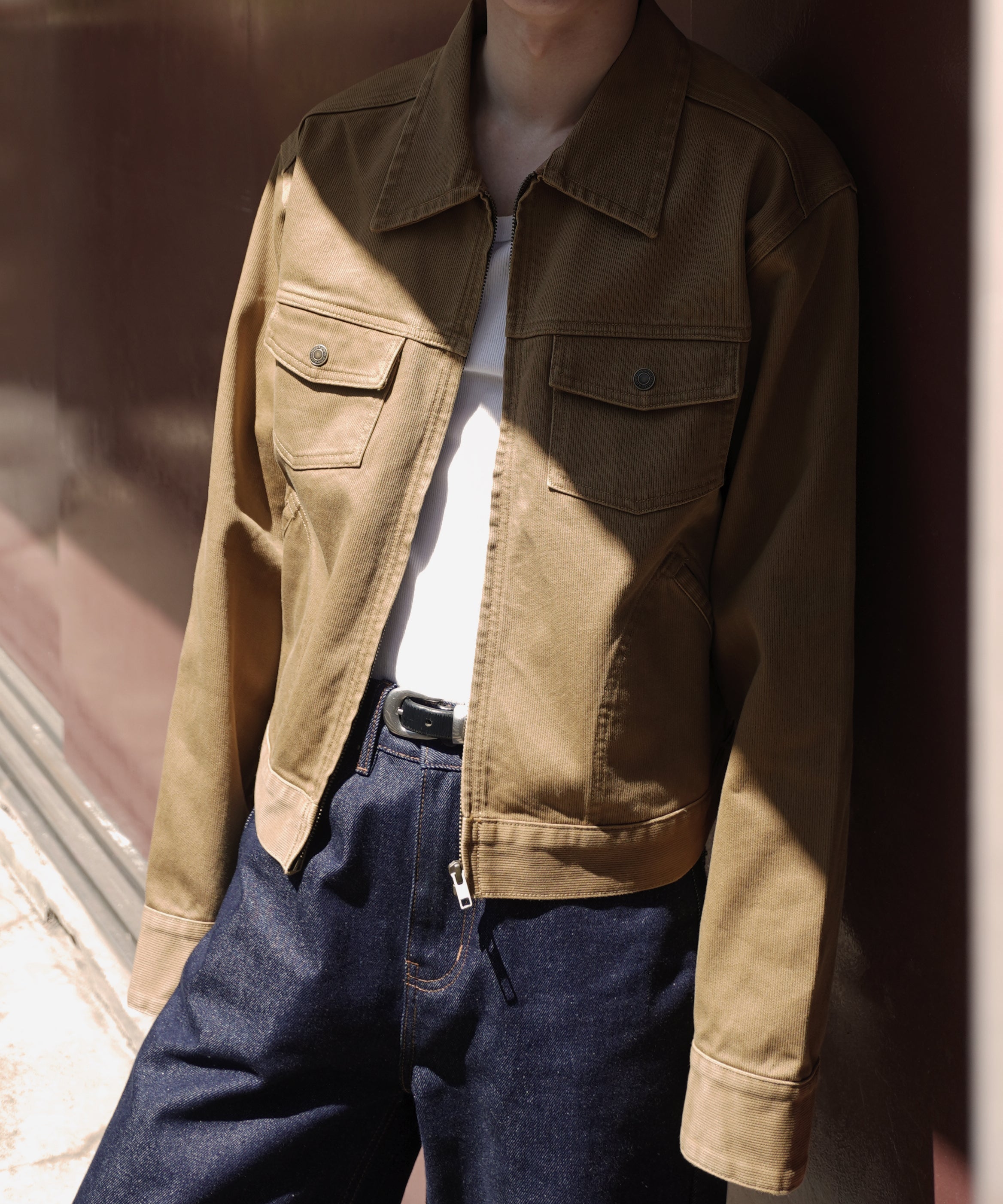 ジップショートダックブルゾン[Beige] – Noen