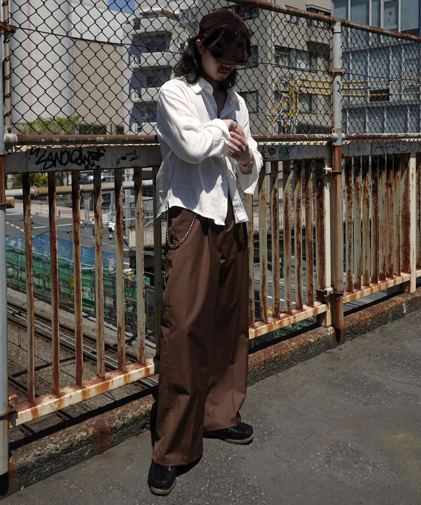 リネンライクガーゼシャツ[White]