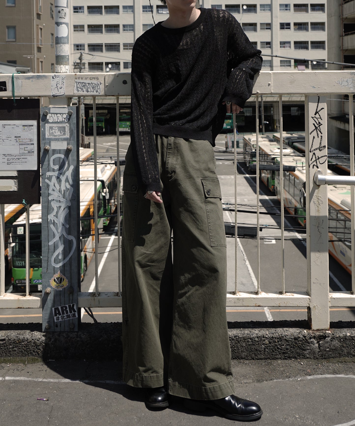コットンウォッシュドミリタリーパンツ[Khaki]