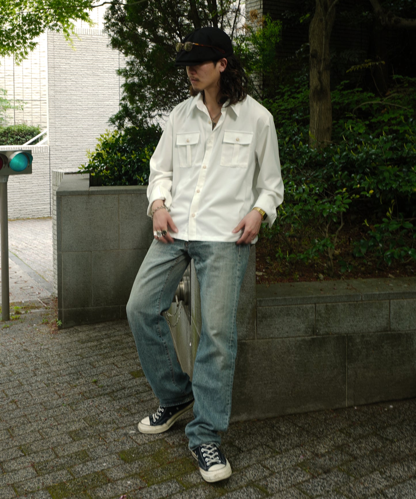 ショートリブレギュラーカラーシャツ[White]