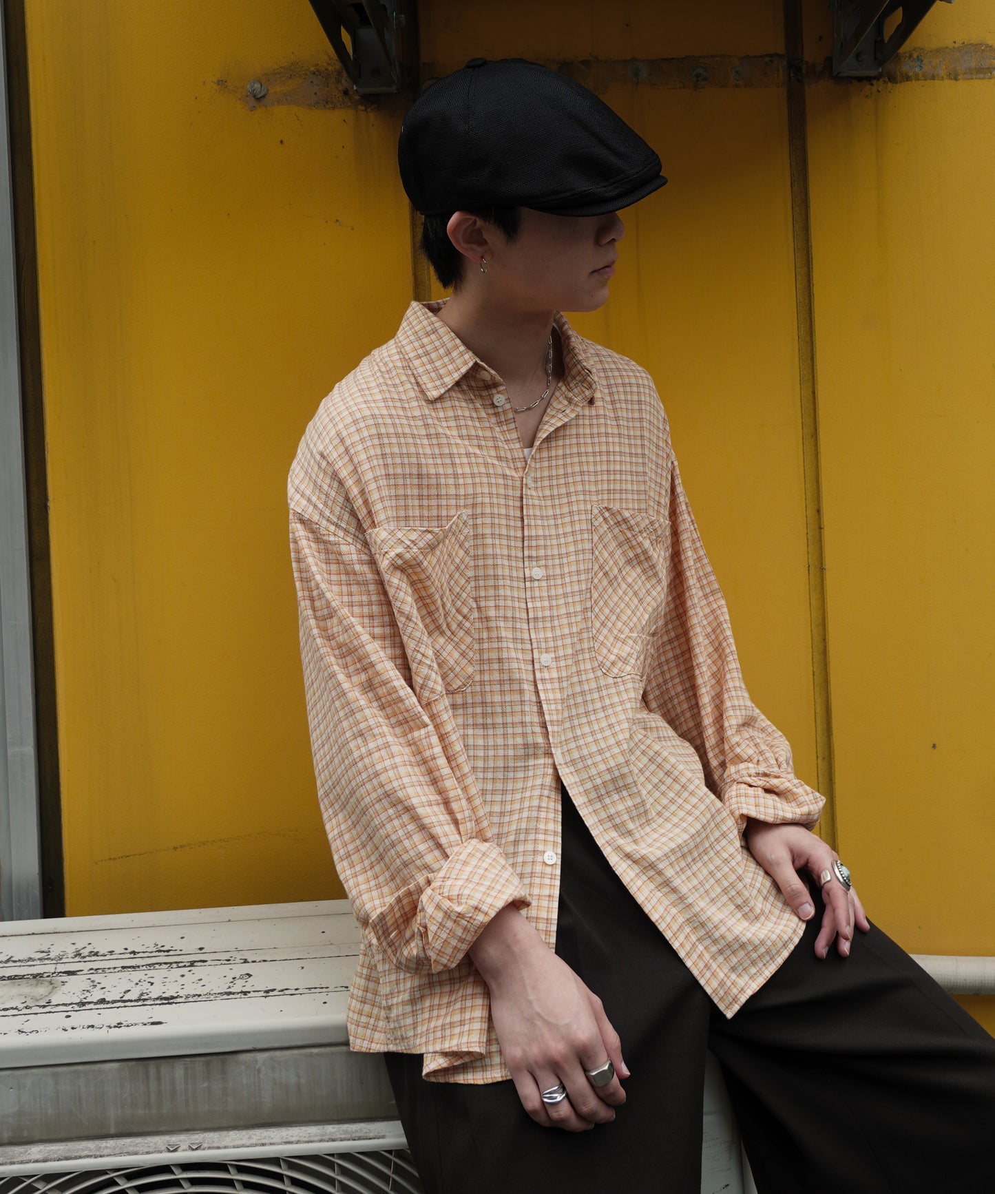 グラフチェックシャツ[Orange]