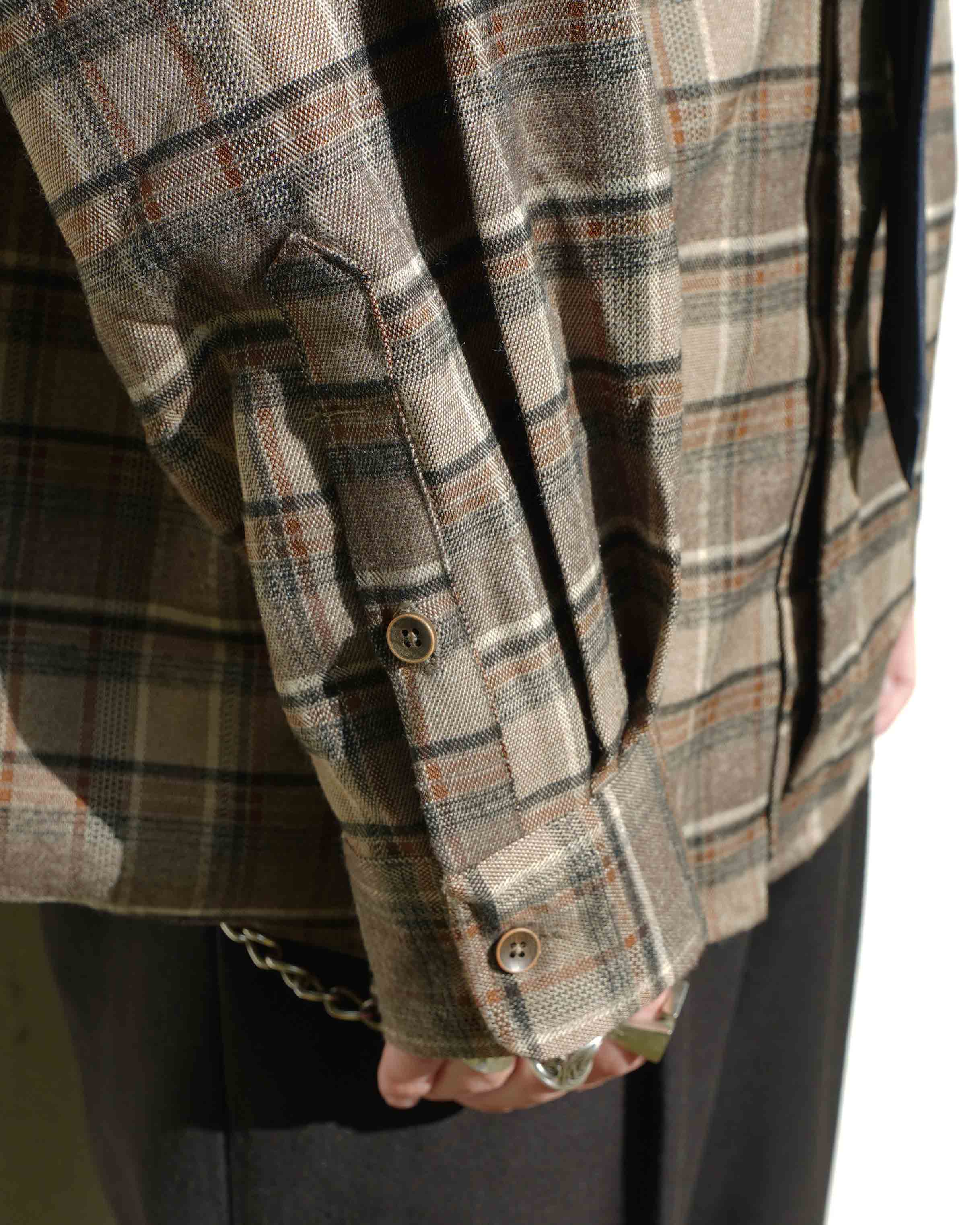 ダブルポケットチェックネルシャツ[Brown] – Noen