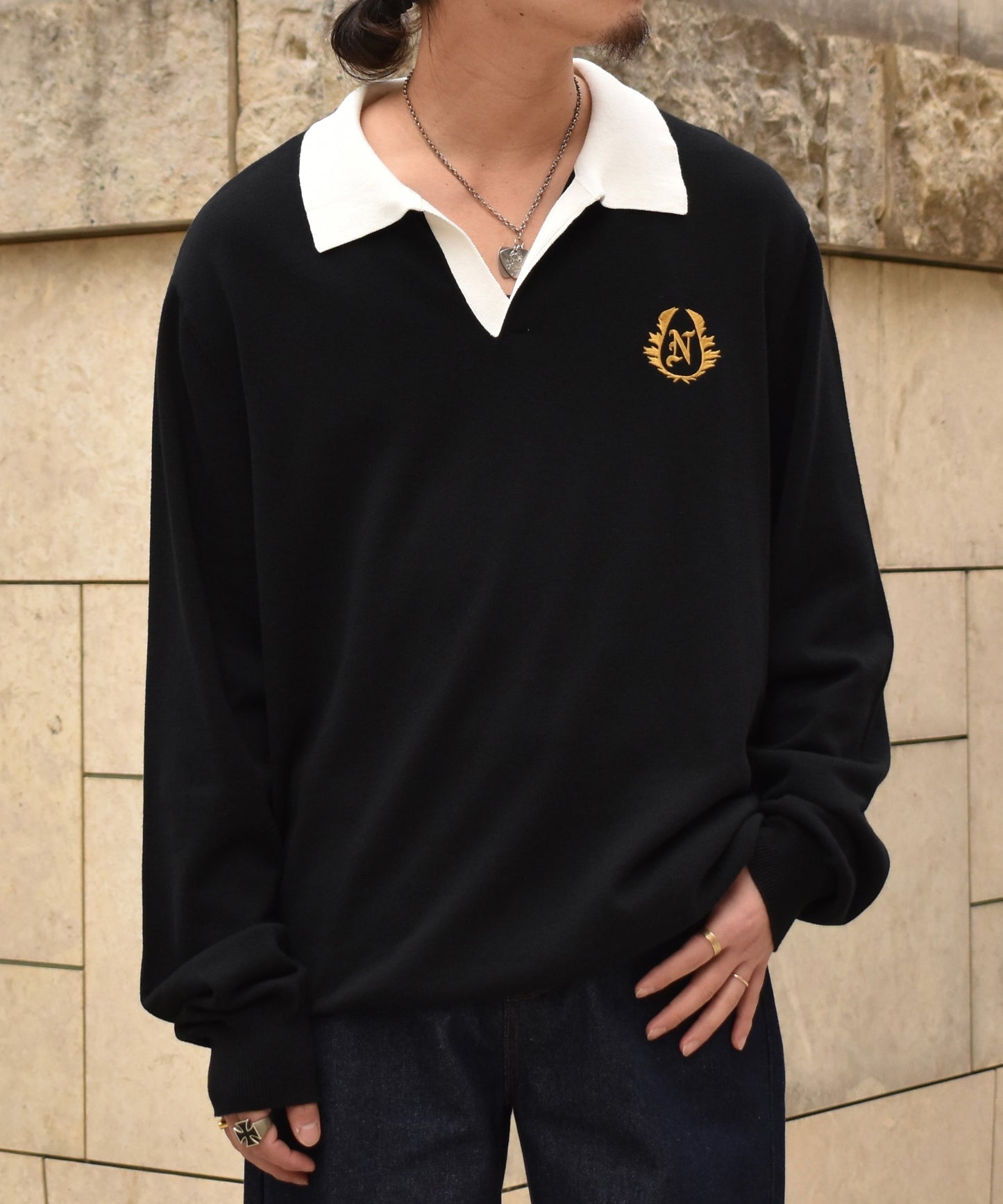 ラガーニットポロ[Black]