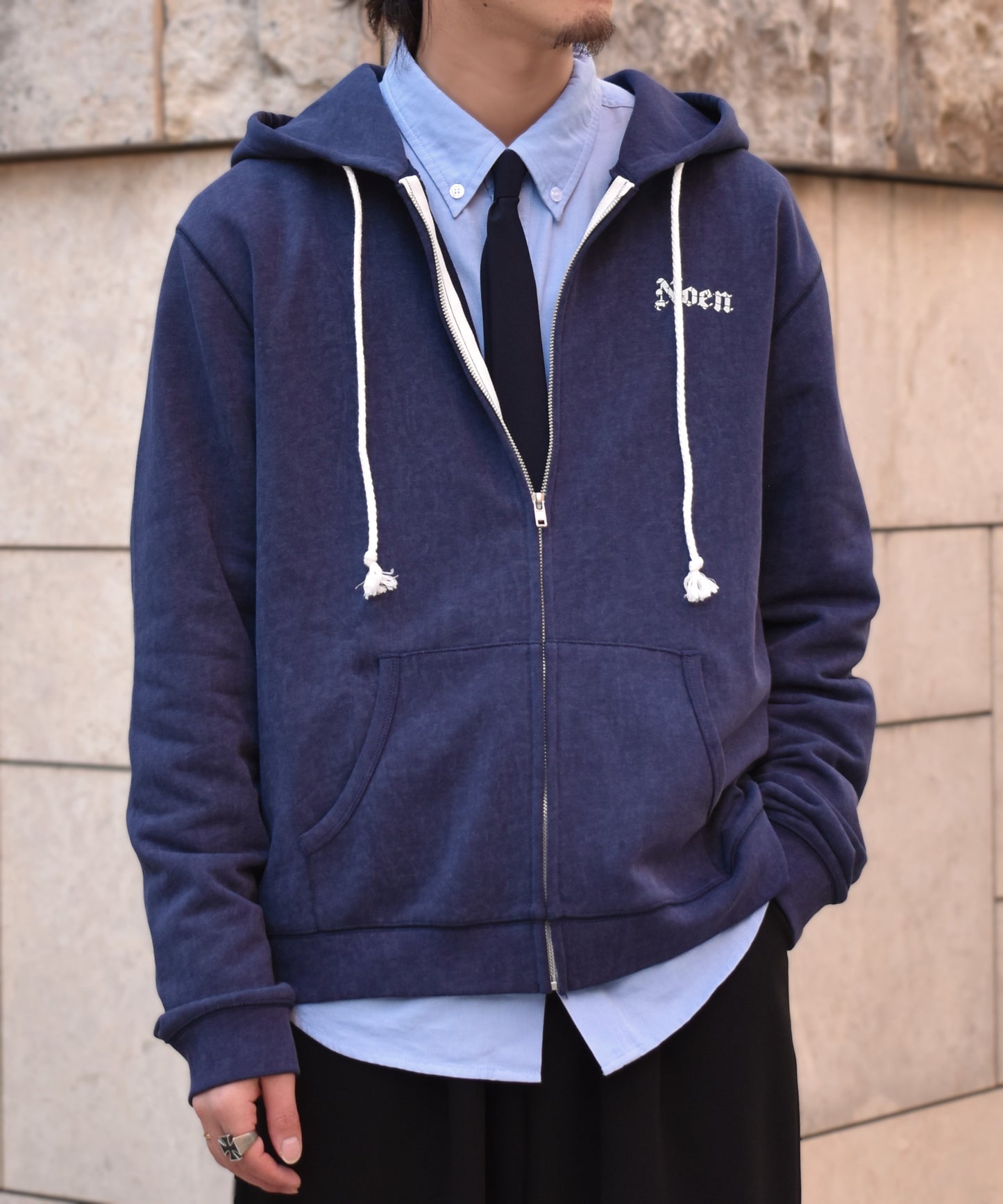 カレッジロゴジップフーディー[Navy]