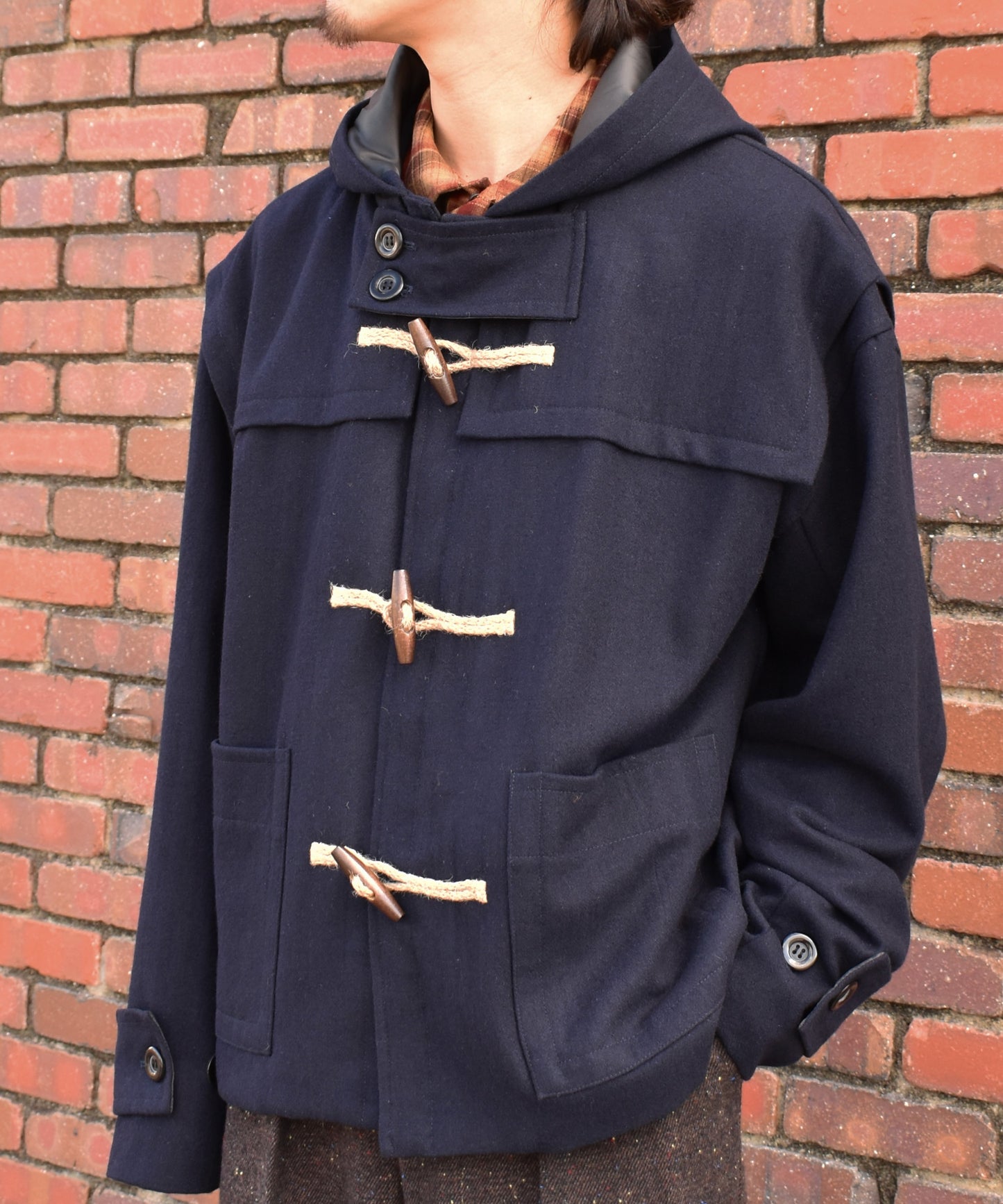 ウールメルトンダッフルブルゾン[Dark Navy]