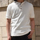 ヘンリーネックワッフルTシャツ[White]