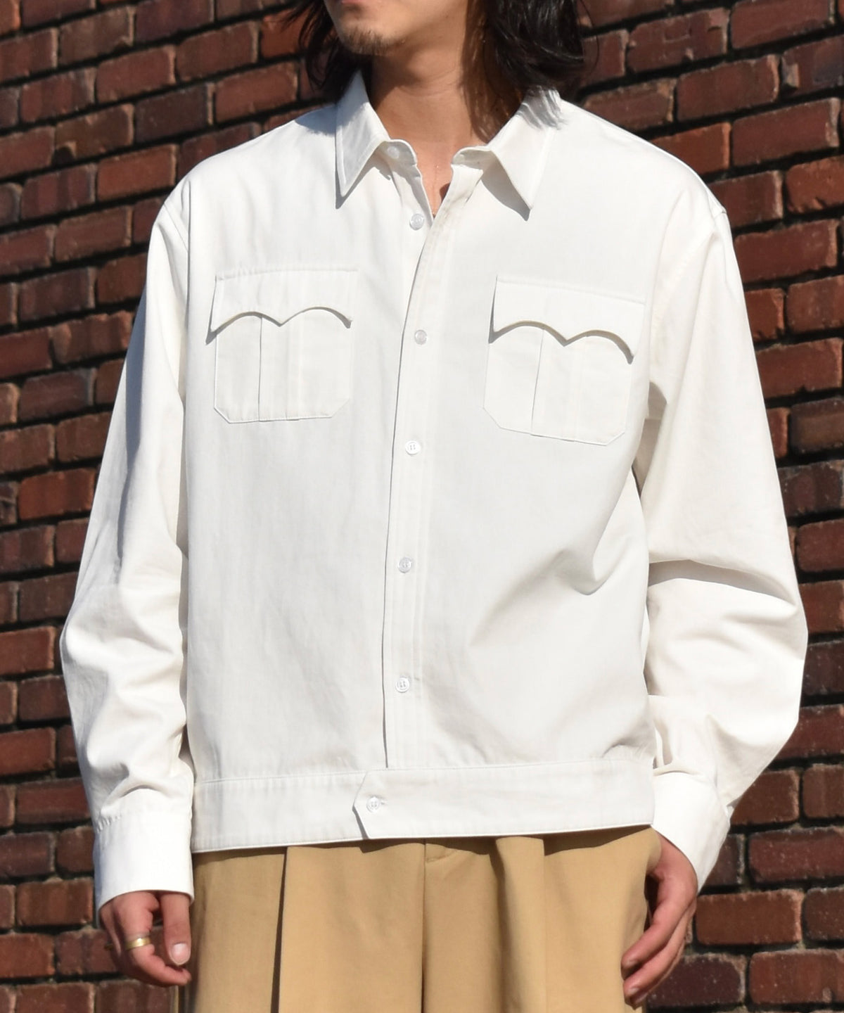 オックスフォードミリタリーシャツ[White]