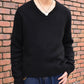 モヘアVネックニット[Black]