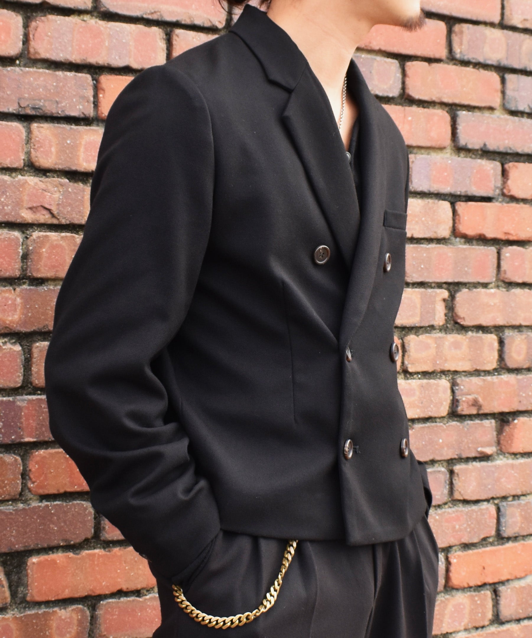 ミリタリーツイルダブルジャケット[Black] – Noen