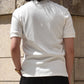 ヘンリーネックワッフルTシャツ[White]