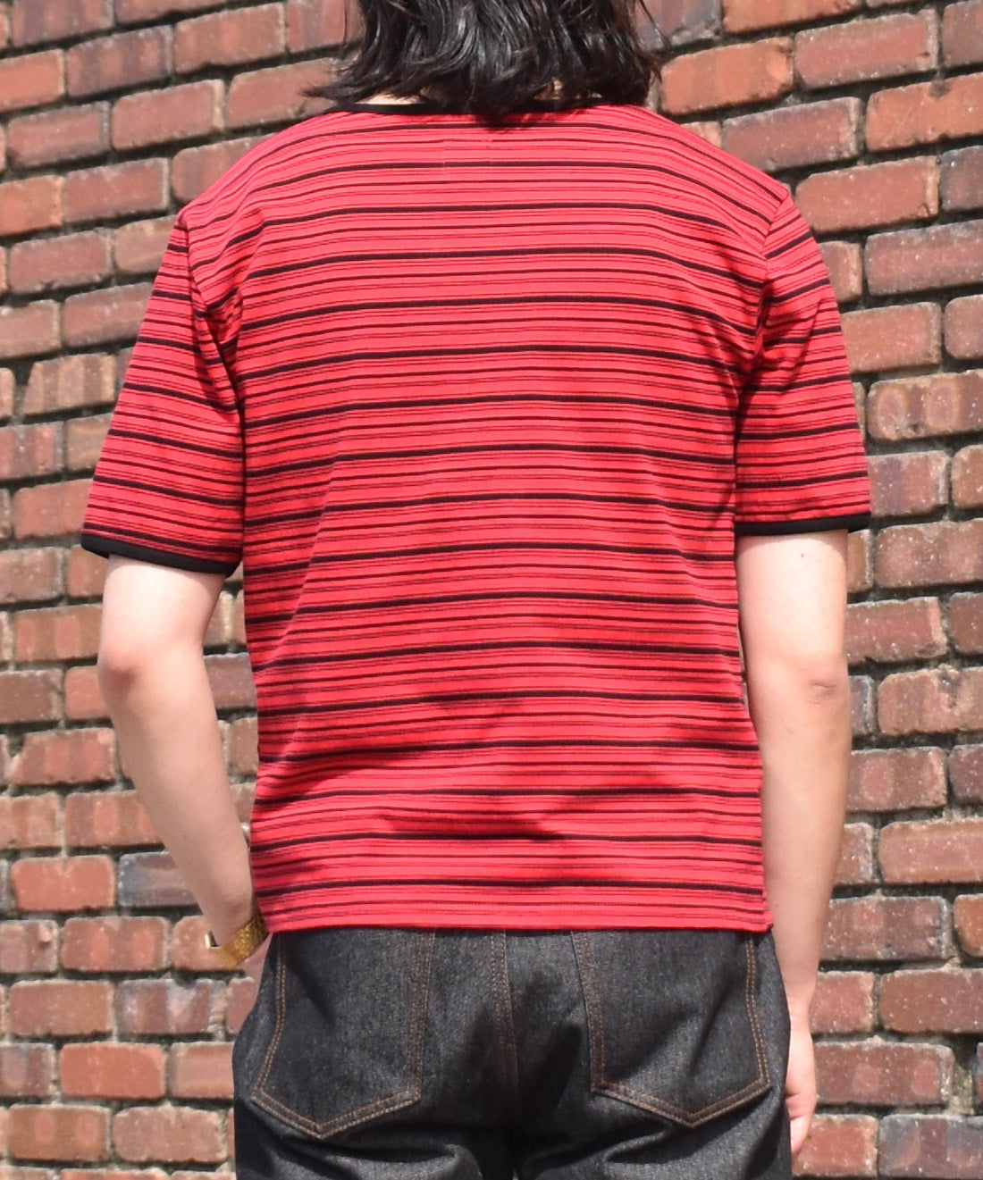 オープンネックボーダーT[Red]