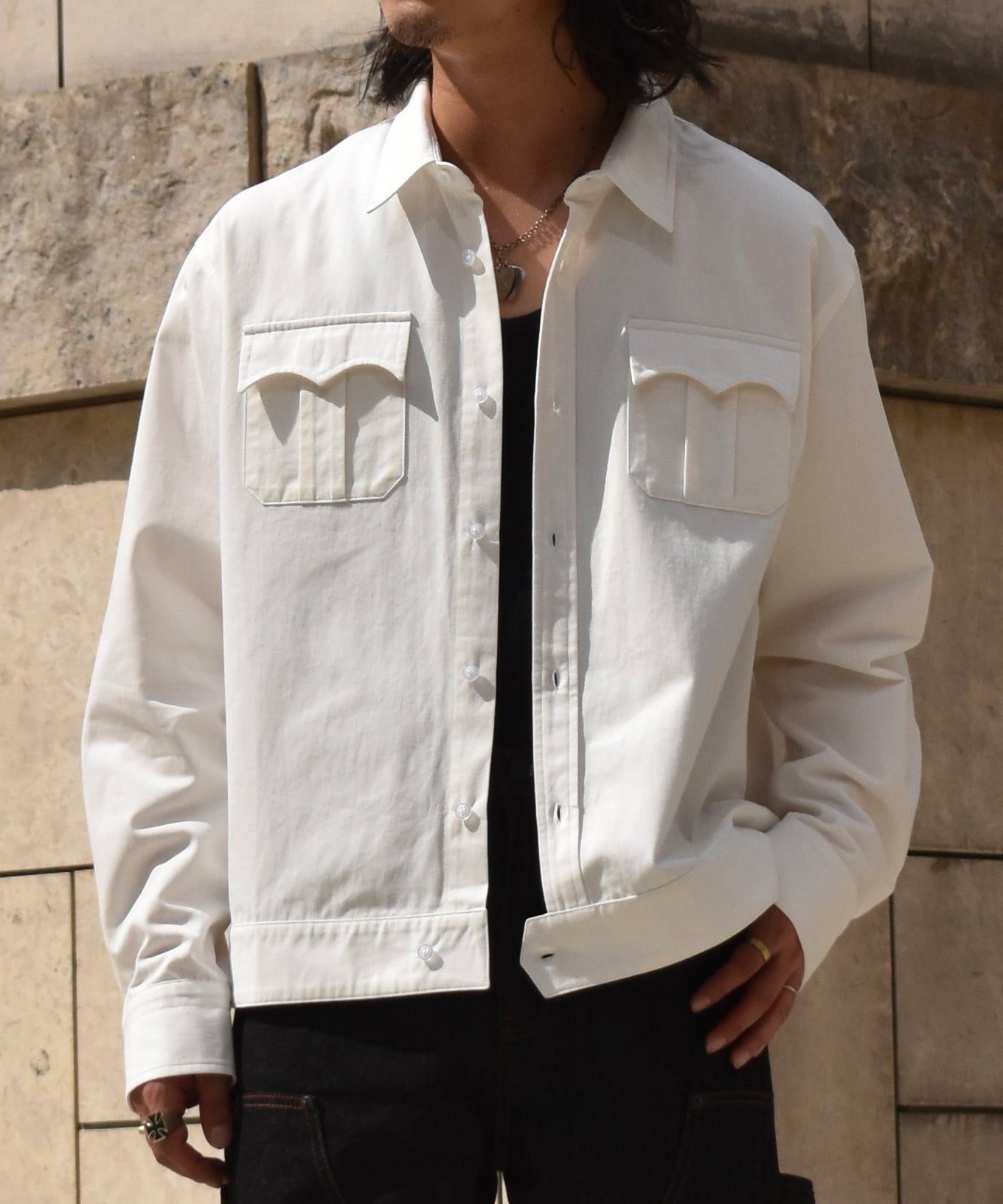オックスフォードミリタリーシャツ[White]