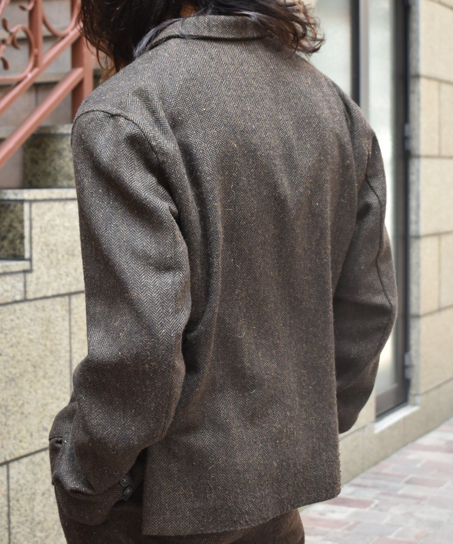 アンカーラペルツイードジャケット[Brown]