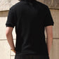 ヘンリーネックワッフルTシャツ[Black]
