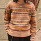 ショートリブウールニット[Nordic × Brown]