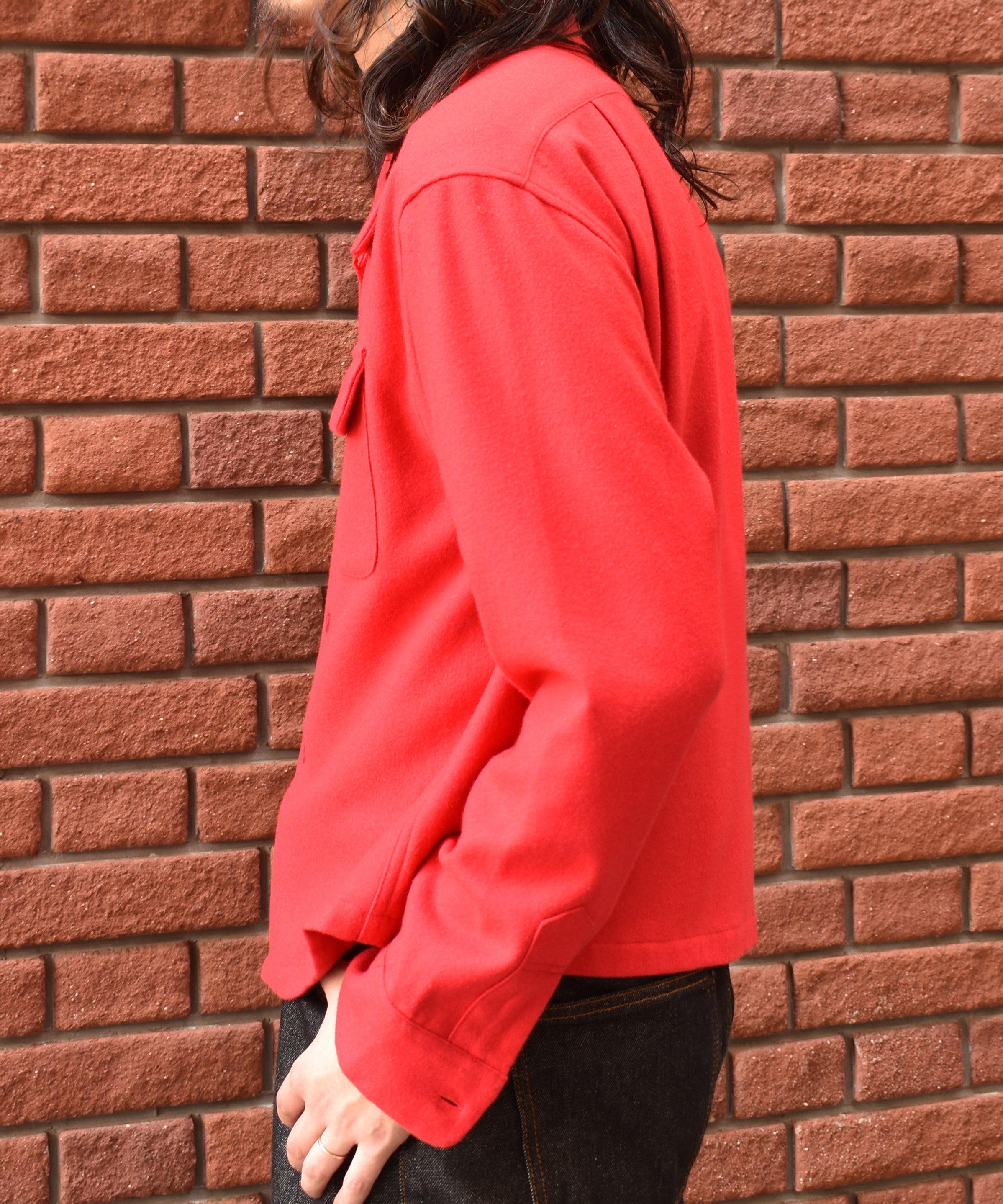 ウールオープンカラーシャツ[Red] – Noen