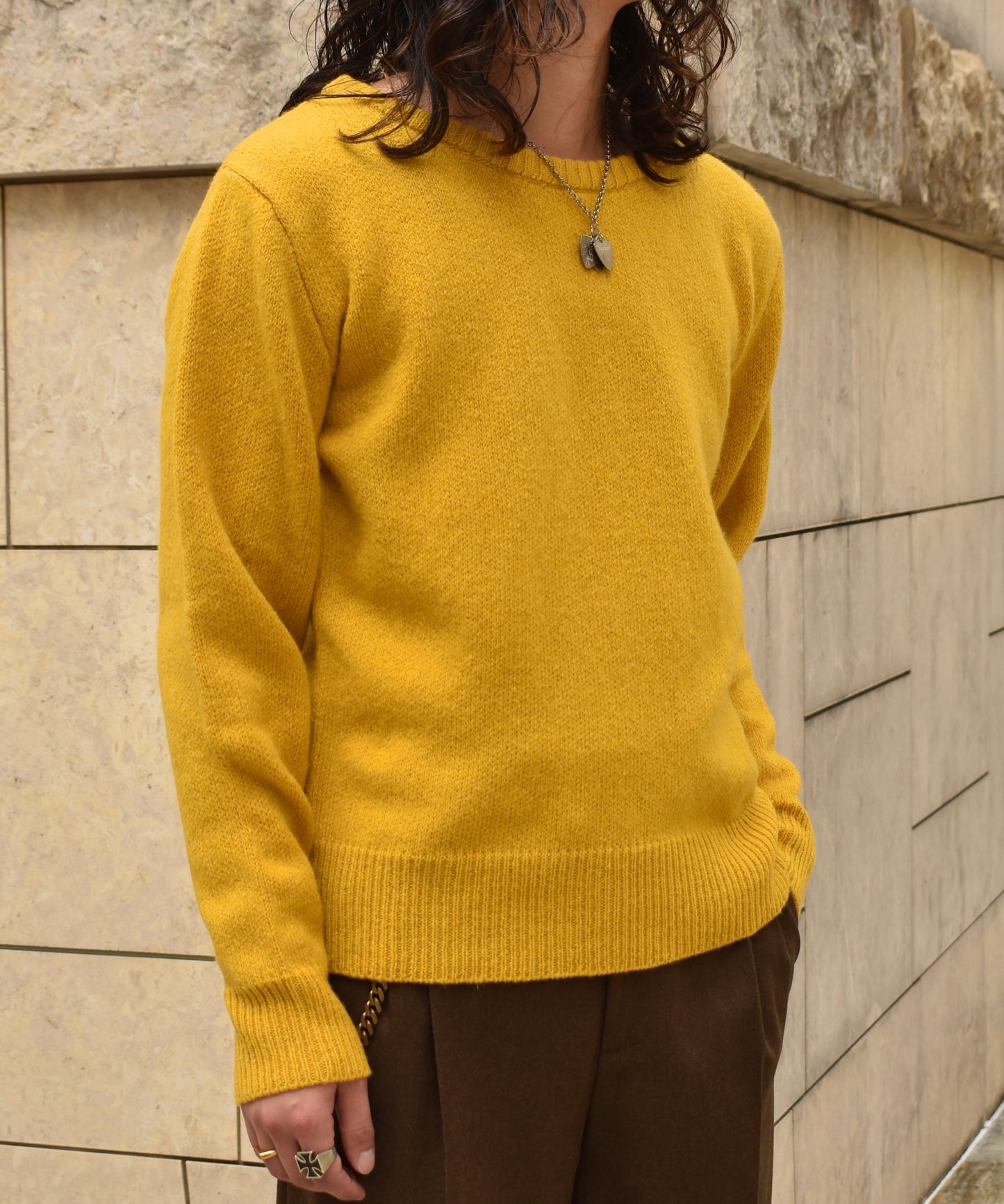 ショートリブウールニット[Yellow]