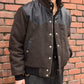 レザーヨーク中綿ツイードジャケット[Brown]
