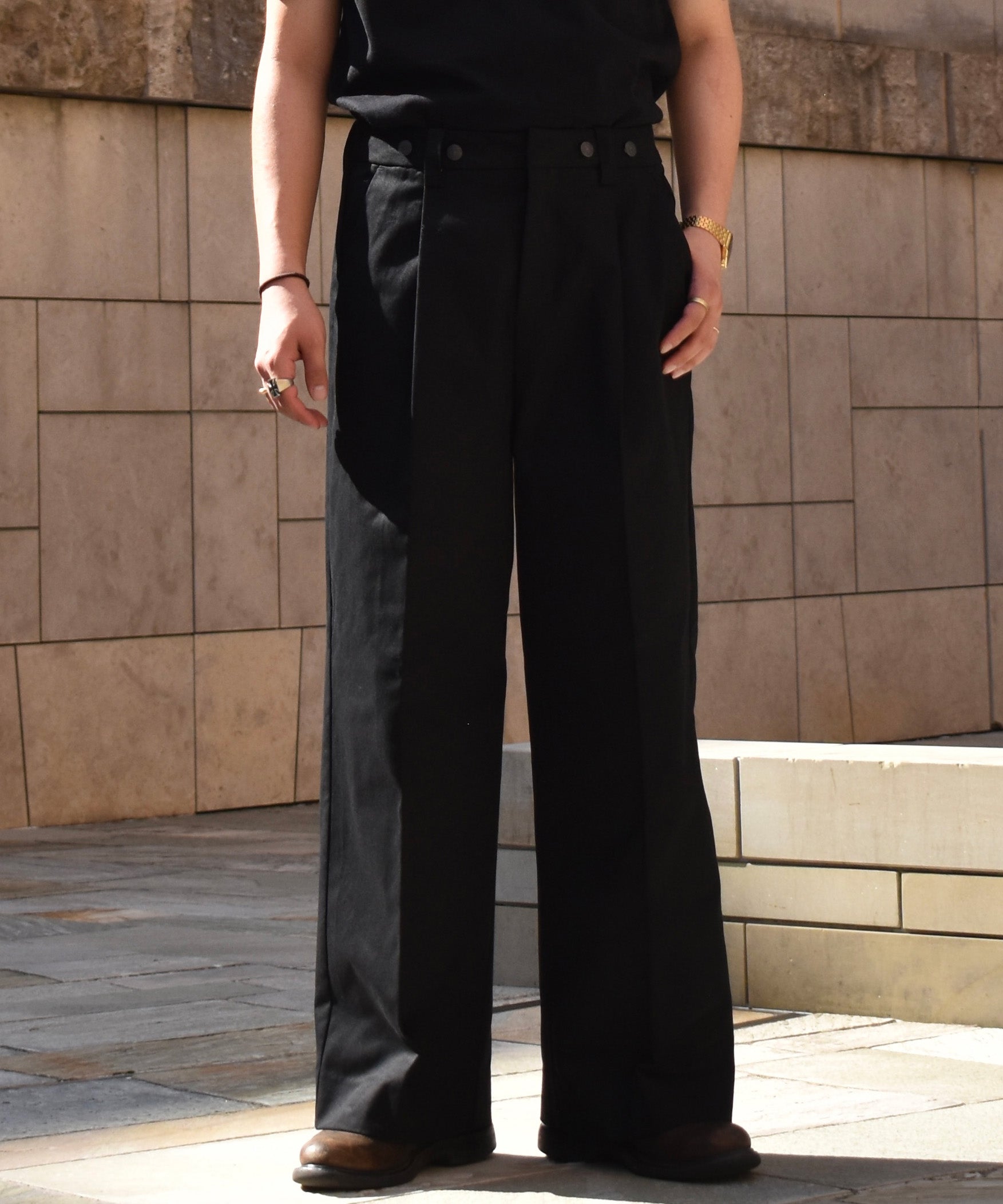 noah nyc チノパン ブラック 32 スラックス トラウザー クラシックチノトラウザー[Black] – Noen