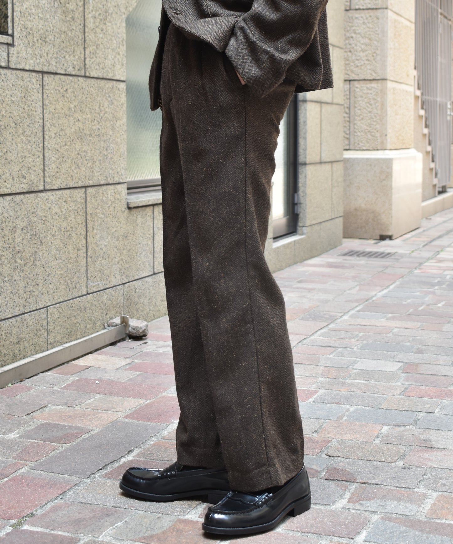 シンチバックツイードスラックス[Brown]