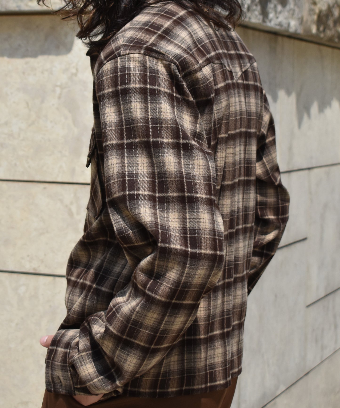 ウエスタンシャドーチェックシャツ[Brown]