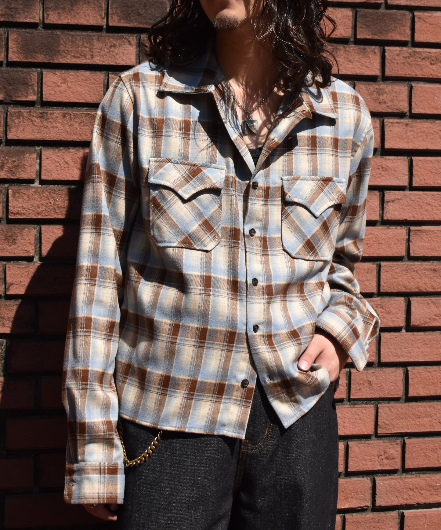 ウエスタンシャドーチェックシャツ[Light Blue]