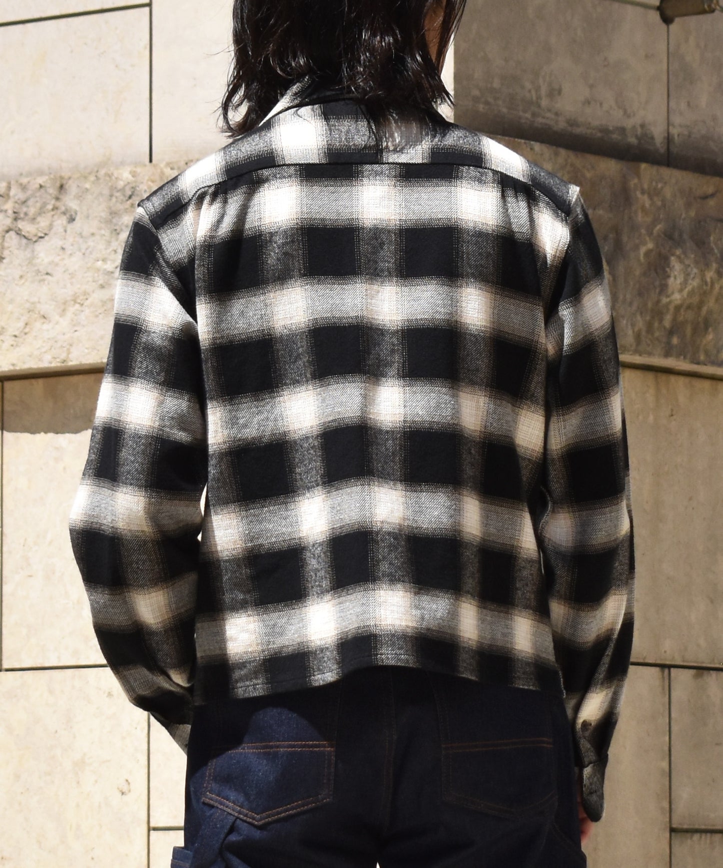 フランネルチェックシャツ[Black]