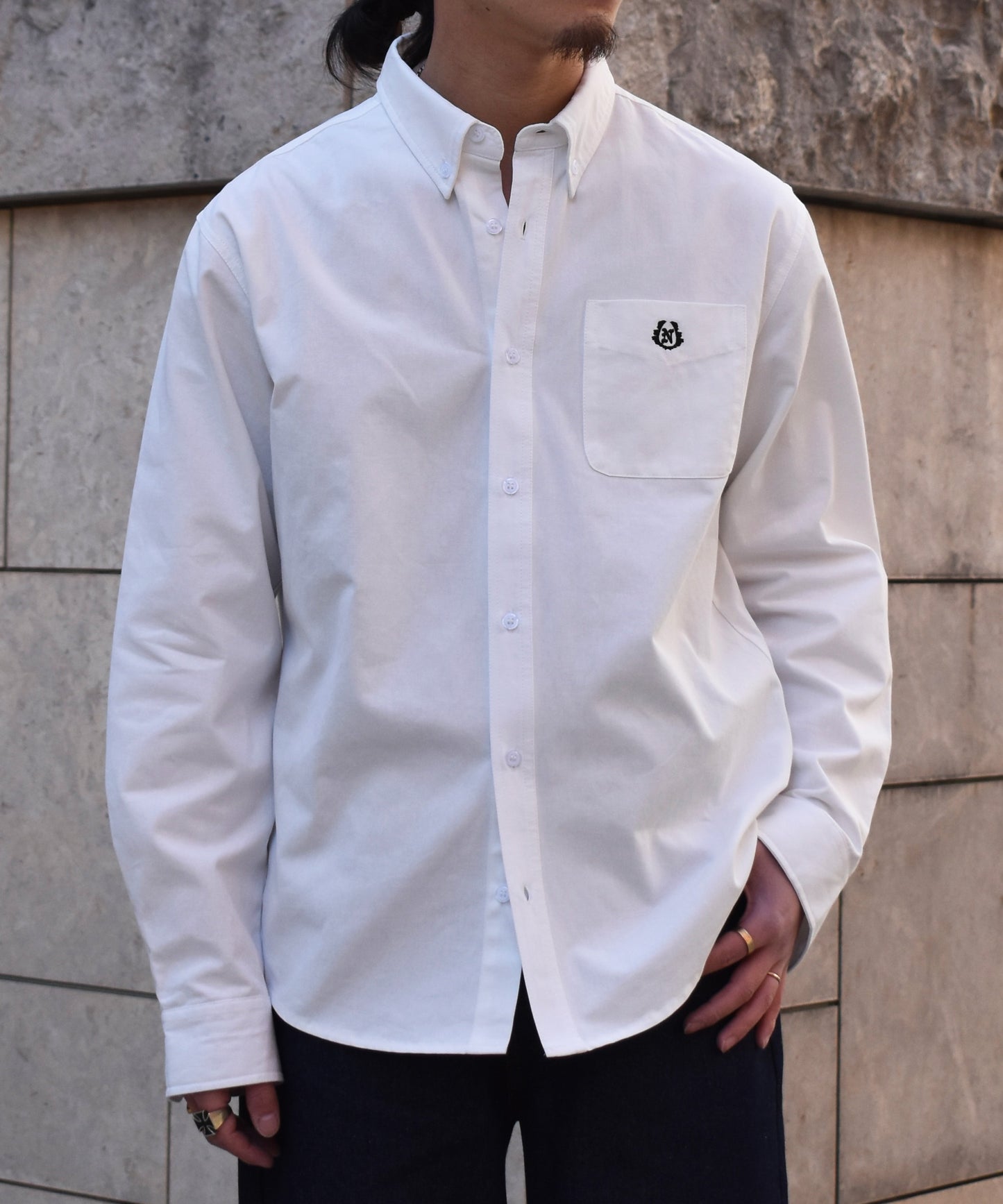 オックスフォードBDシャツ[White]