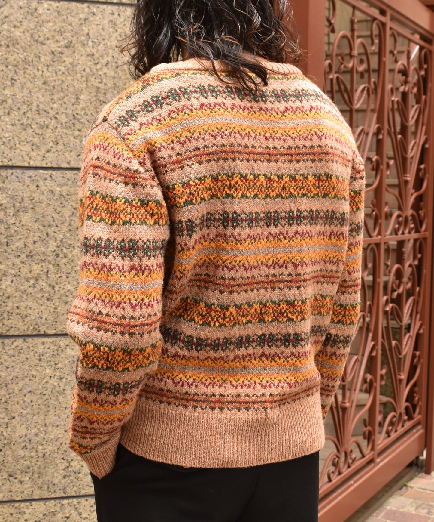 ショートリブウールニット[Nordic × Brown]