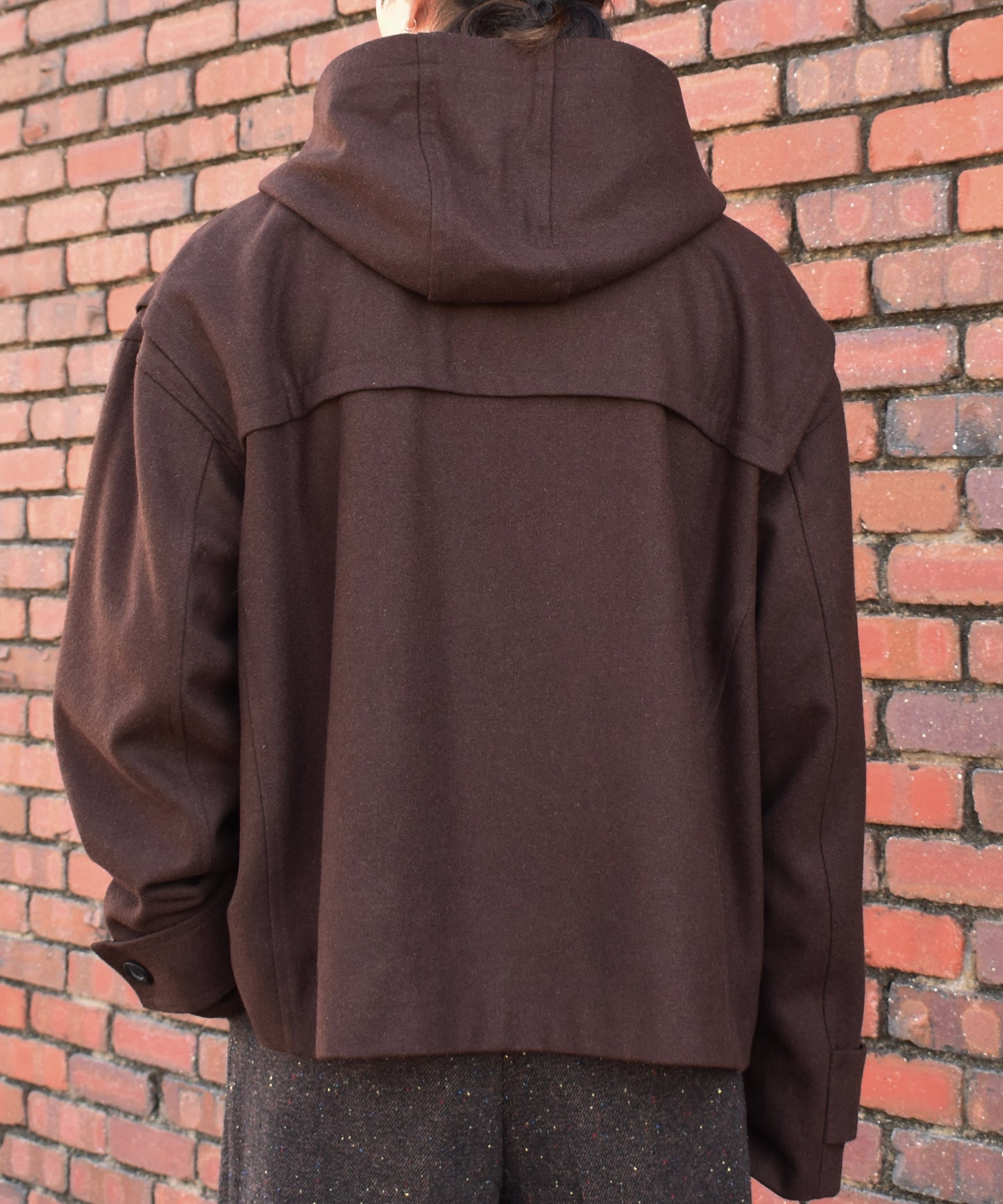 ウールメルトンダッフルブルゾン[Dark Brown]