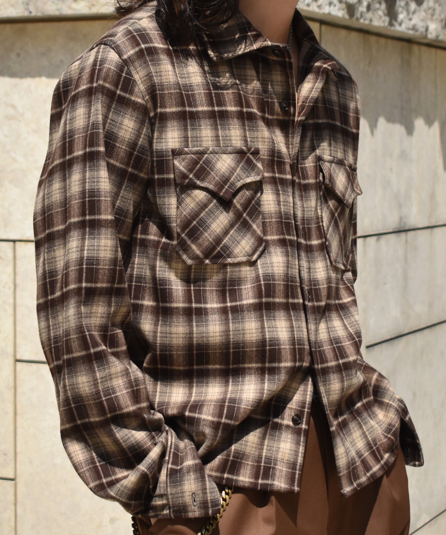 ウエスタンシャドーチェックシャツ[Brown]