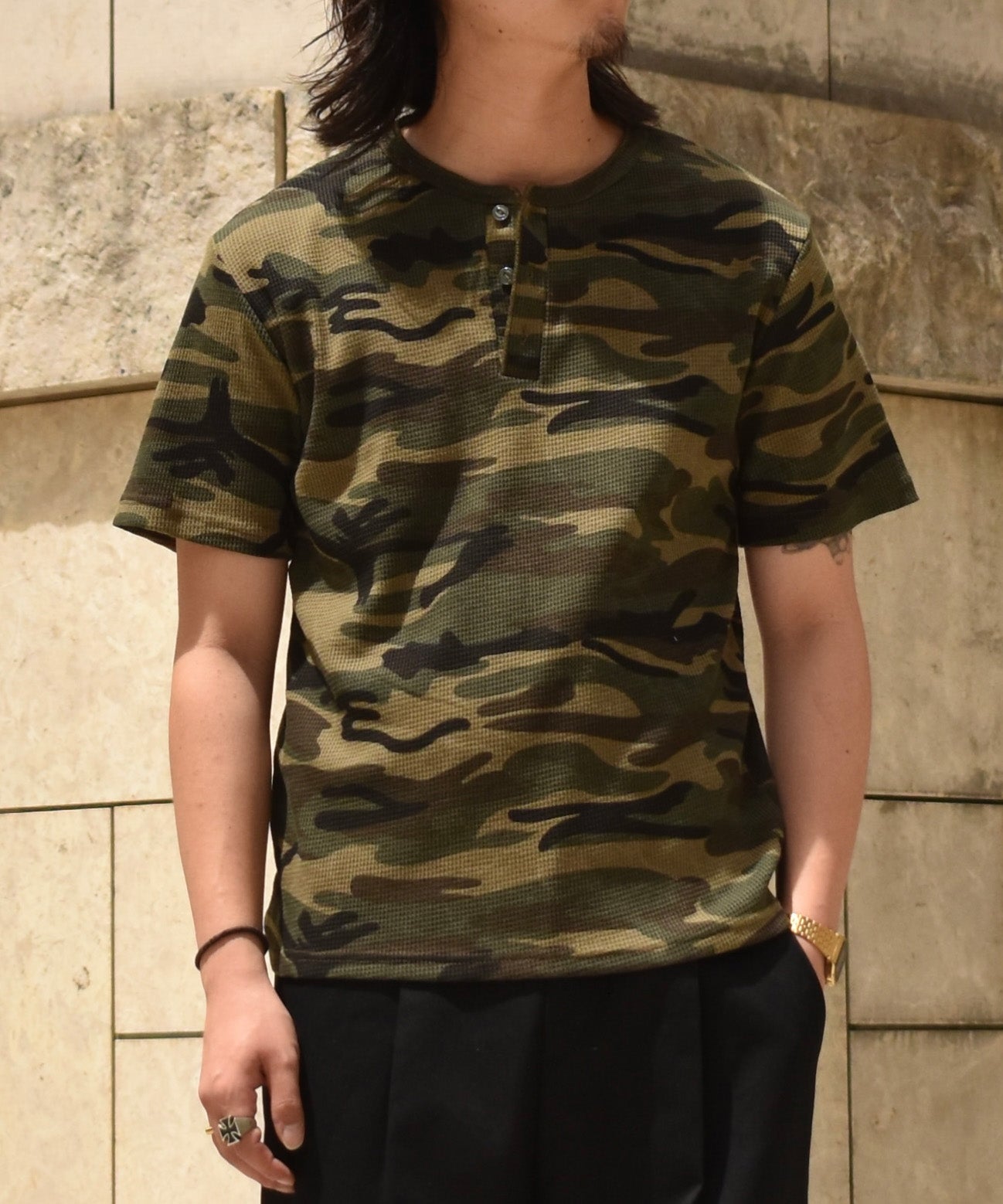 カモサーマルヘンリーTシャツ[Khaki]